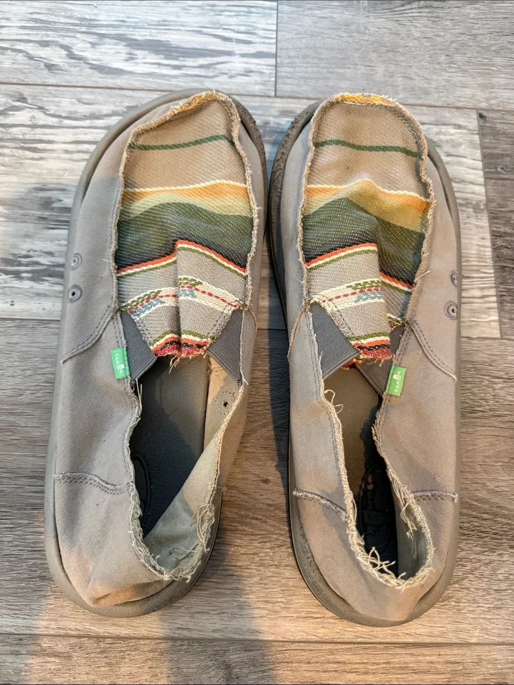 Sanuk Casual Slip-On Men's Canvas Shoes in Gray